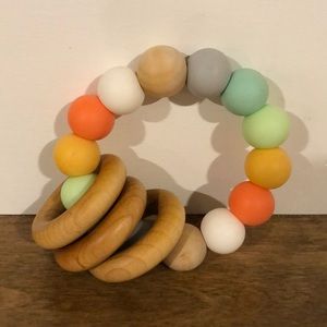 Wooden & Silicone Teether/Rattler